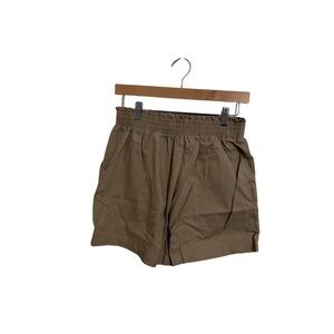 Women's Tan Flat Front Shorts